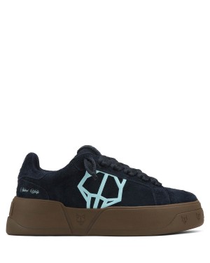 Naked Wolfe Kray Hairy Cow Suede Sneakers Heren Donkerblauw | UWI2673SF