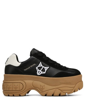 Naked Wolfe Warrior Leren Sneakers Dames Zwart | QMR9984ND