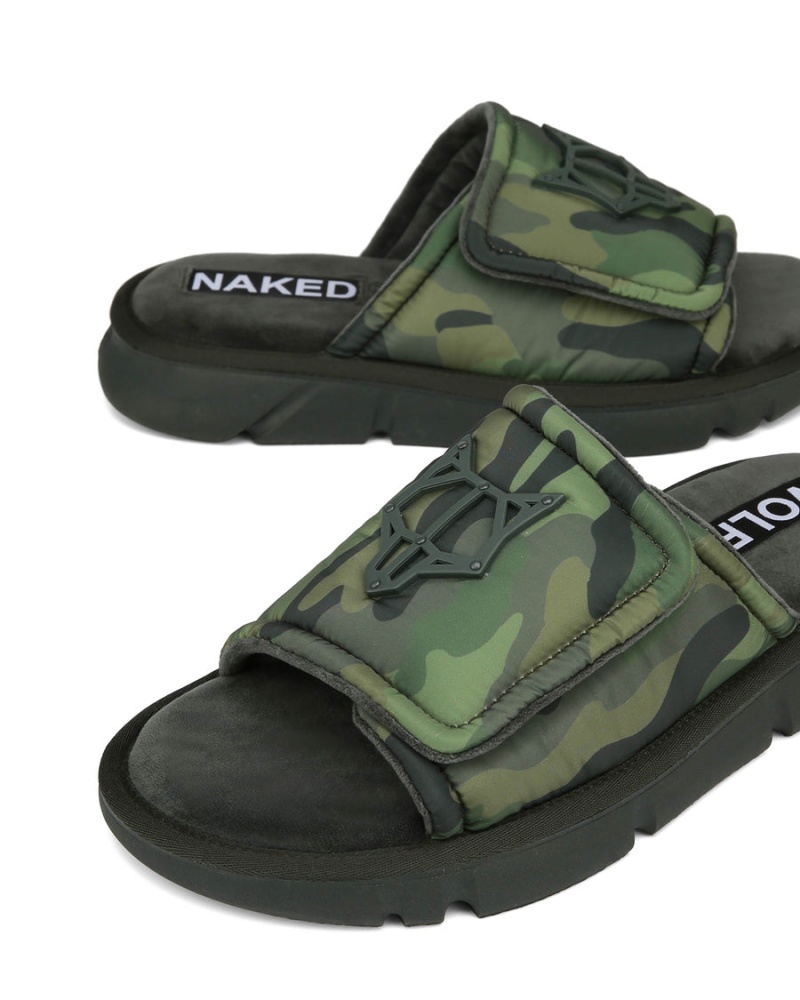 Naked Wolfe Alaska Badeslippers Heren Groen Zwart | FTI9397JP