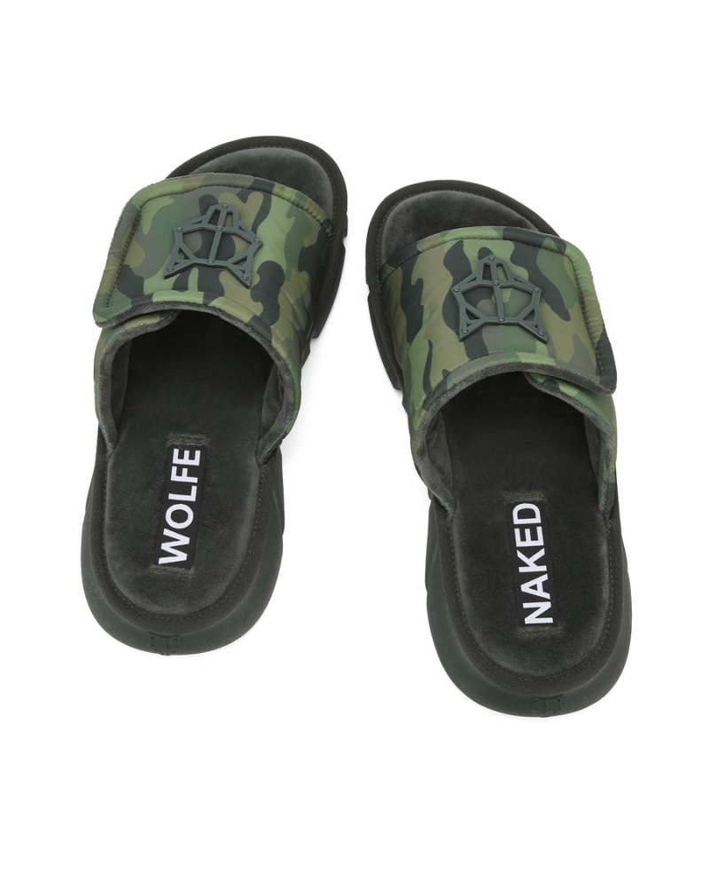 Naked Wolfe Alaska Badeslippers Heren Groen Zwart | FTI9397JP