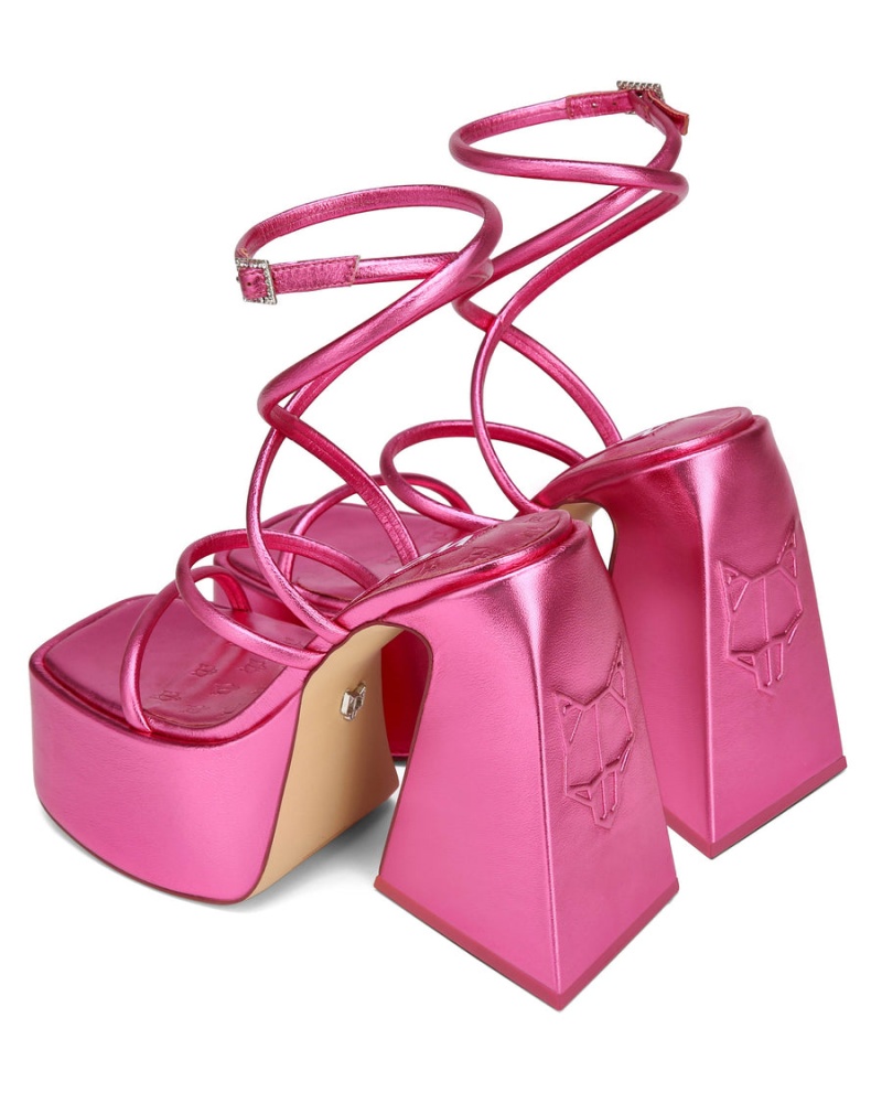 Naked Wolfe Angel Metallic Hakken Sandalen Dames Roze | RCY614WA