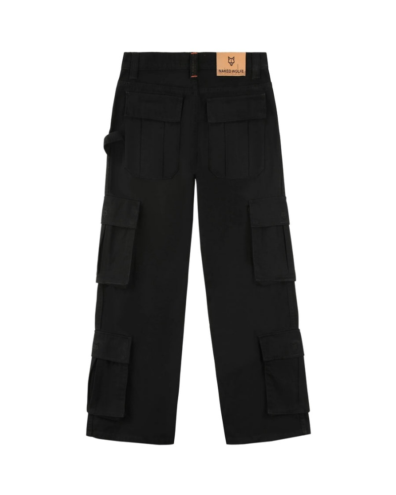 Naked Wolfe Baggy Pocket Cargo Broek Heren Zwart | LNK281GJ