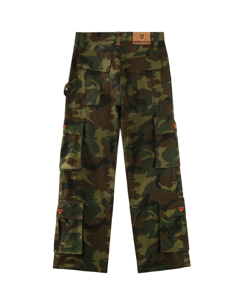 Naked Wolfe Baggy Pocket Cargo Broek Heren Groen Zwart | YCP2956NM