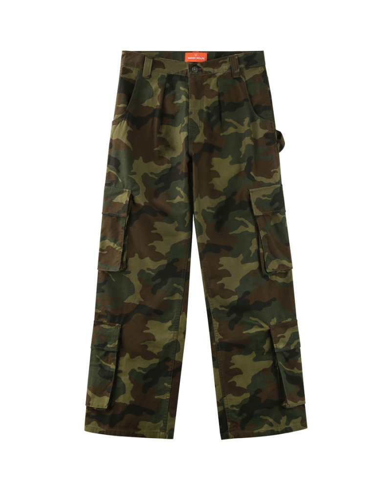 Naked Wolfe Baggy Pocket Cargo Broek Heren Groen Zwart | YCP2956NM