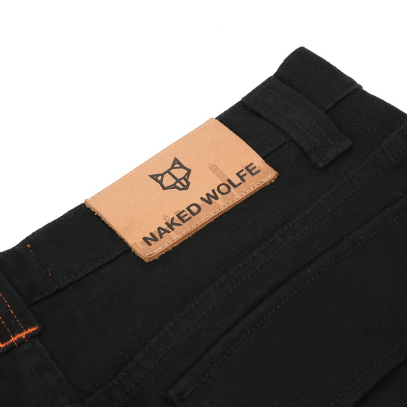 Naked Wolfe Baggy Pocket Cargo Logo Broek Heren Zwart | SWT584UQ