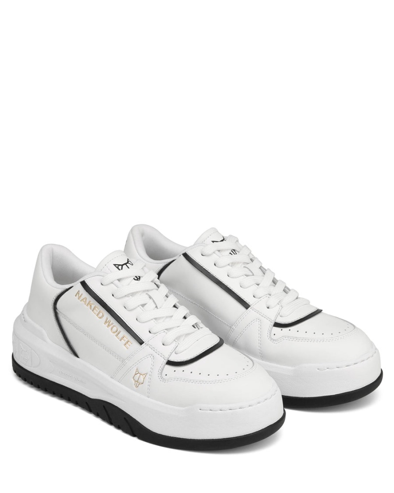 Naked Wolfe Cara Leren Sneakers Dames Wit | ZXK6983HJ