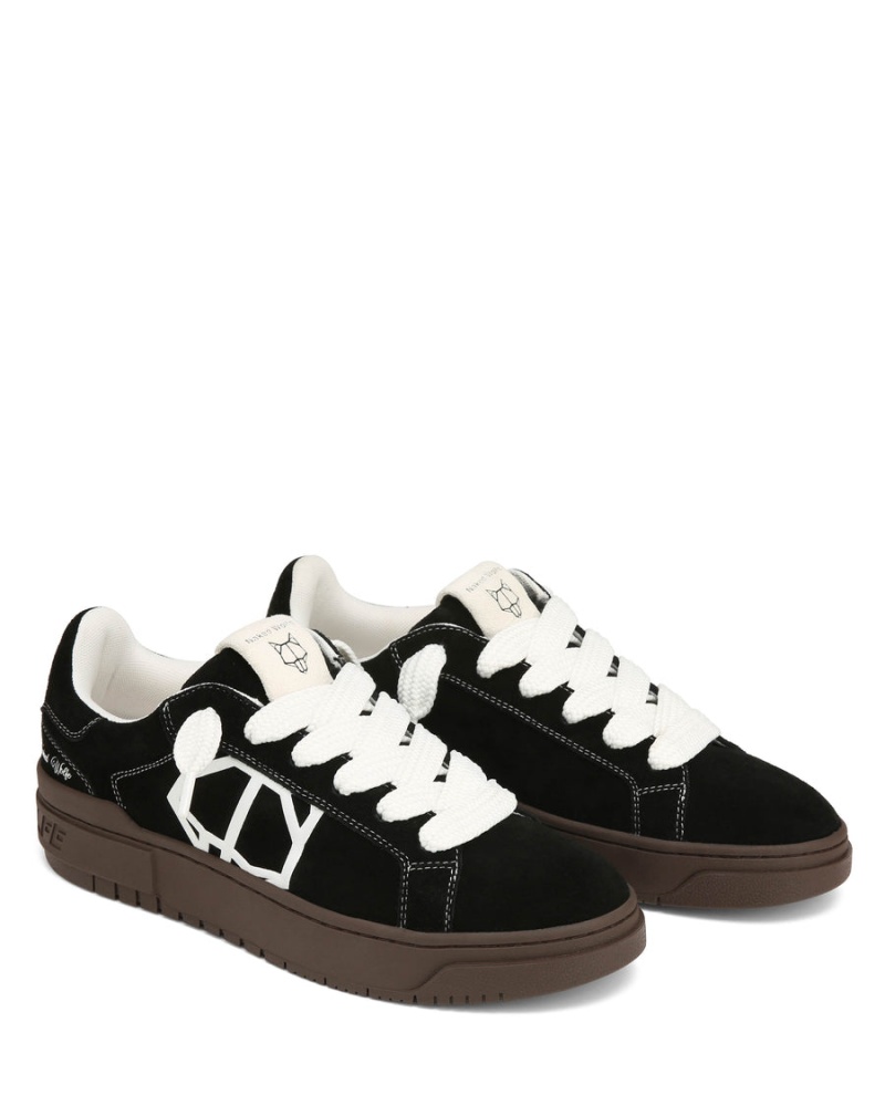 Naked Wolfe Chrome Suede Sneakers Heren Zwart Wit | WGZ8849WZ