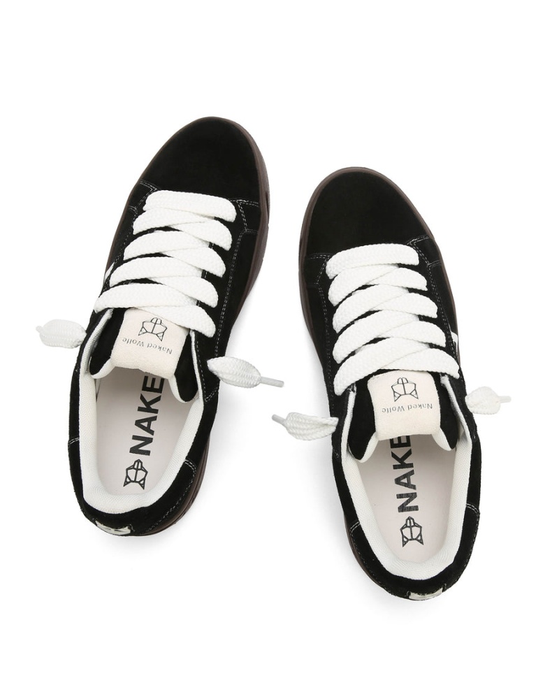 Naked Wolfe Chrome Suede Sneakers Heren Zwart Wit | WGZ8849WZ