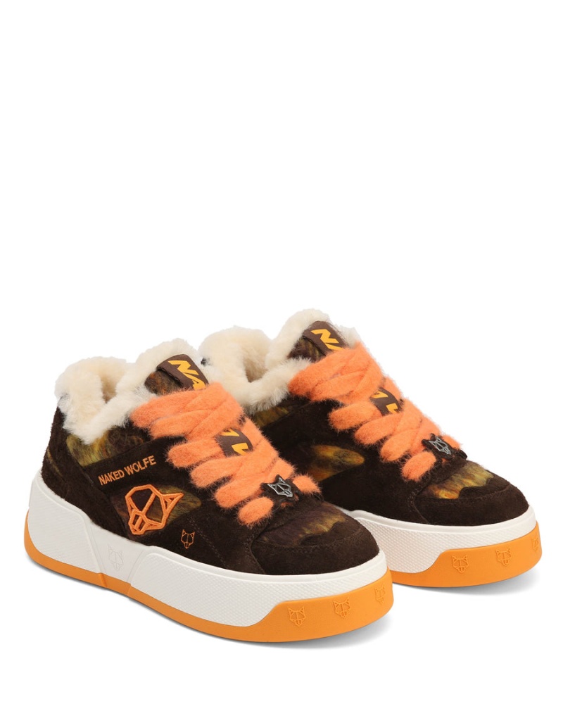 Naked Wolfe Crash Hairy Cow Suede Wol Sneakers Dames Oranje | YAV243AB