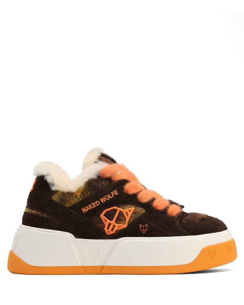 Naked Wolfe Crash Hairy Cow Suede Wol Sneakers Dames Oranje | YAV243AB