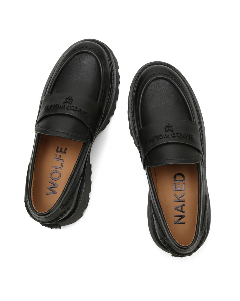 Naked Wolfe Flawed Leren Loafers Dames Zwart | RMI553DW