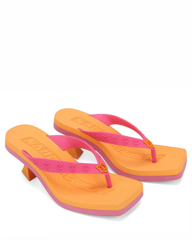 Naked Wolfe Foxy Hakken Sandalen Dames Roze Oranje | GUT461WS