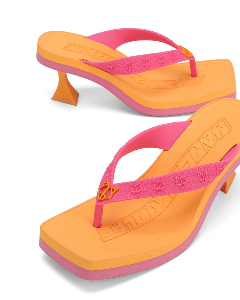 Naked Wolfe Foxy Hakken Sandalen Dames Roze Oranje | GUT461WS