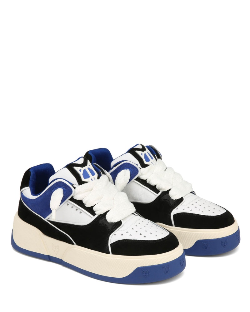 Naked Wolfe Kash Nubuck Leren Sneakers Heren Blauw Zwart Wit | PIV1226PE