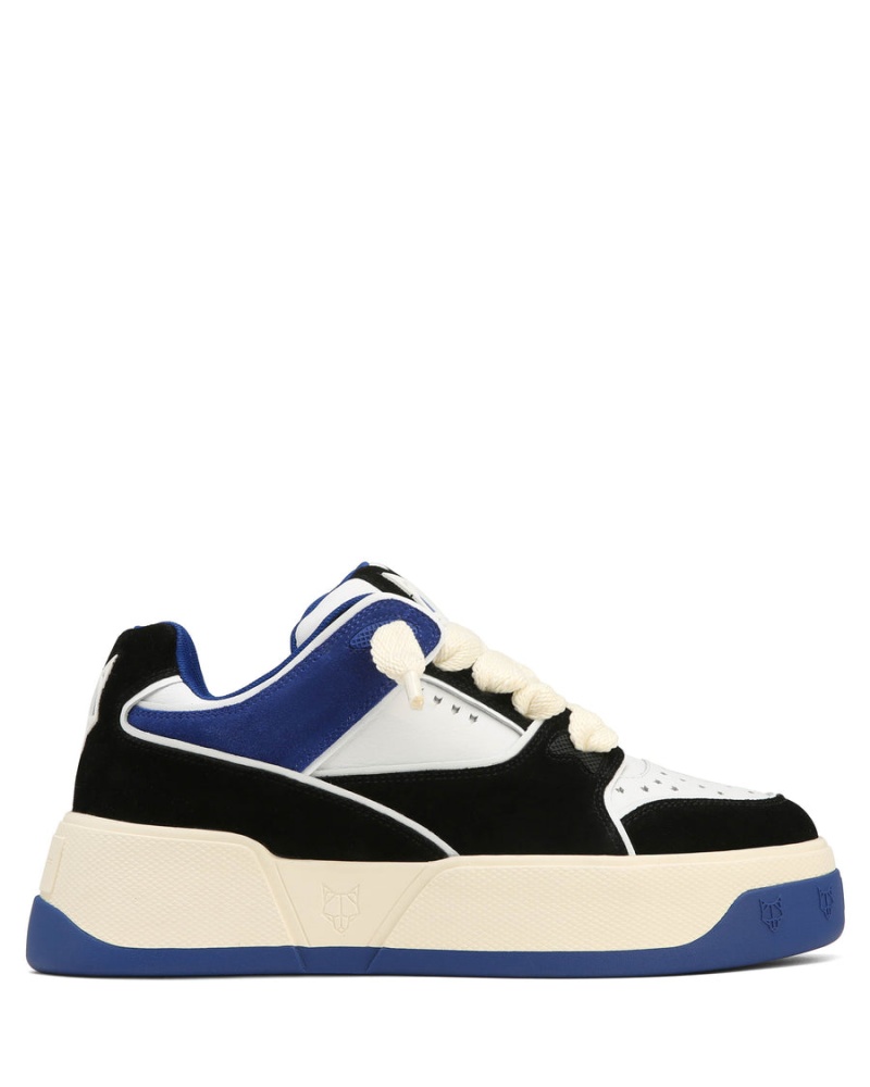 Naked Wolfe Kash Nubuck Leren Sneakers Heren Blauw Zwart Wit | PIV1226PE