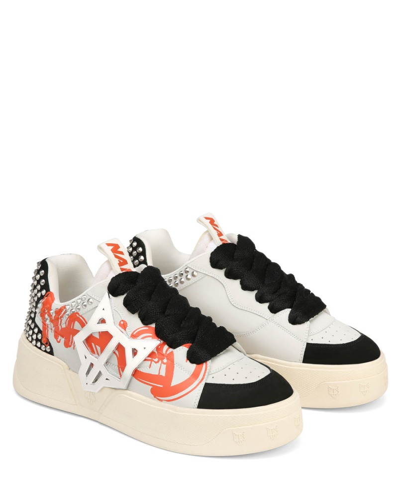 Naked Wolfe Kosa Sneakers Heren Zwart Wit Oranje | EFT5441UW