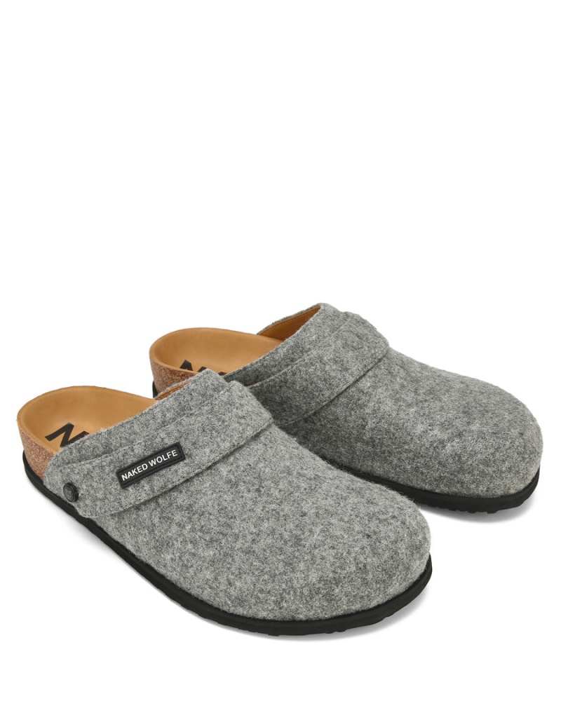 Naked Wolfe Malta Felt Pantoffels Heren Grijs | KPC1250VH