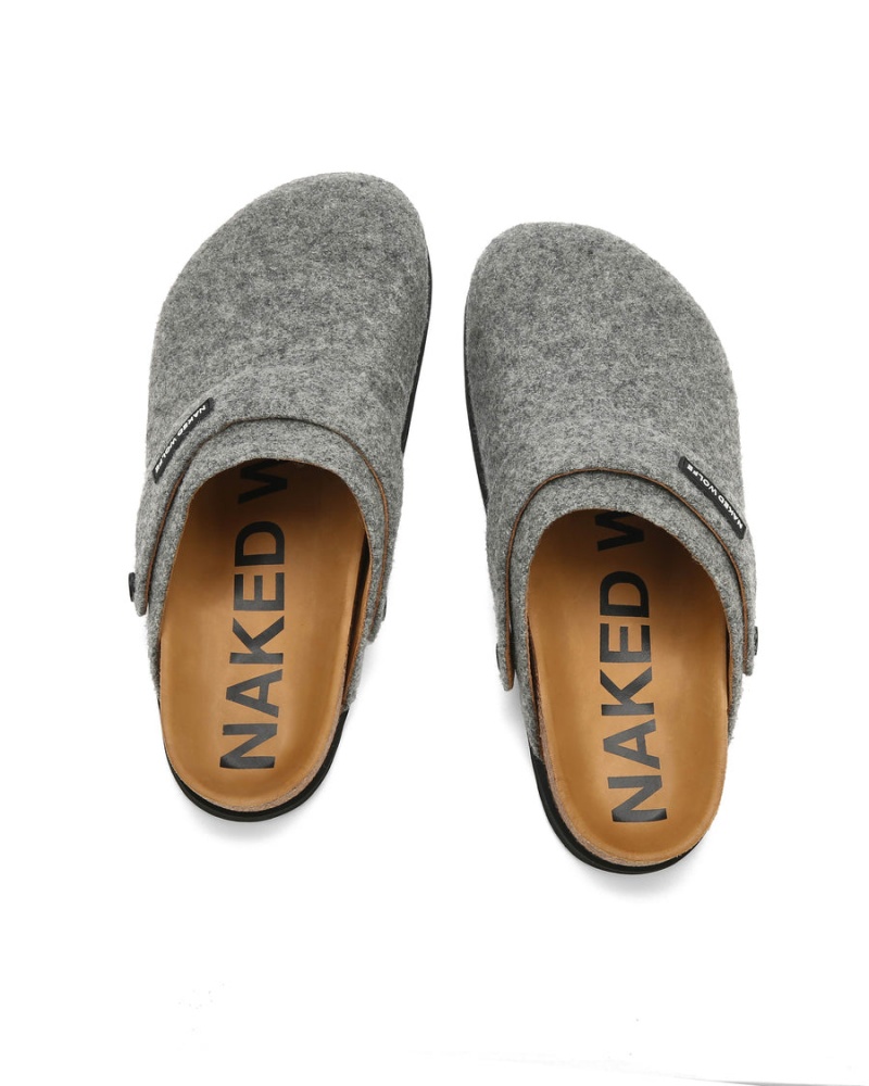 Naked Wolfe Malta Felt Pantoffels Heren Grijs | KPC1250VH