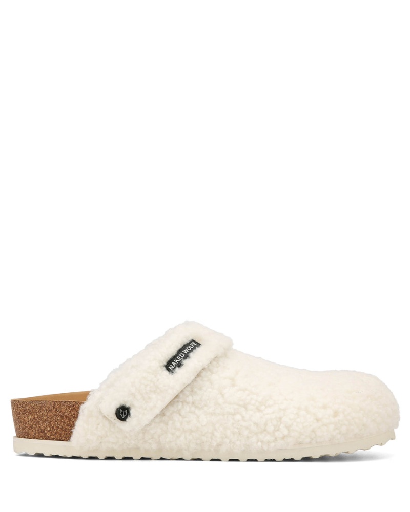 Naked Wolfe Malta Shearling Pantoffels Heren Wit Khaki | QXZ9826XL