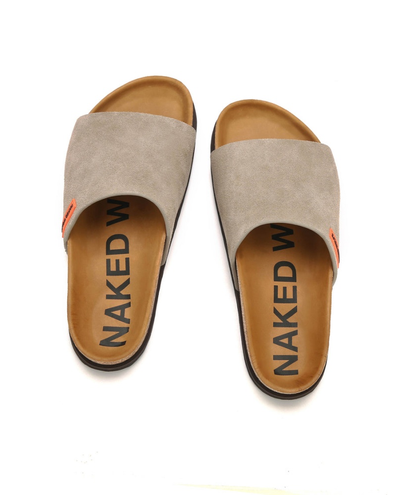 Naked Wolfe Moody Suede Badeslippers Heren Grijs Bruin | KEQ4984UP