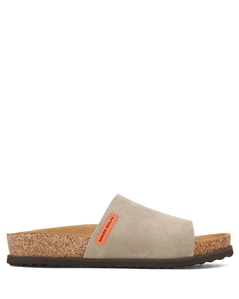 Naked Wolfe Moody Suede Badeslippers Heren Grijs Bruin | KEQ4984UP