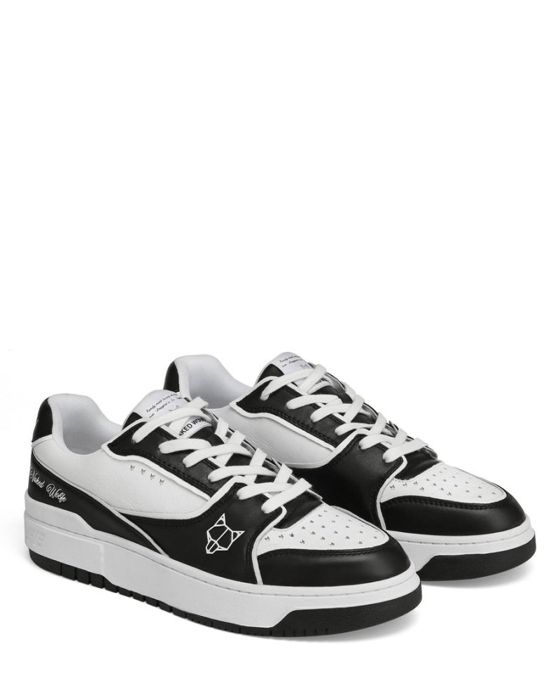 Naked Wolfe NW-01 Leren Sneakers Heren Zwart Wit | EDP2429SF