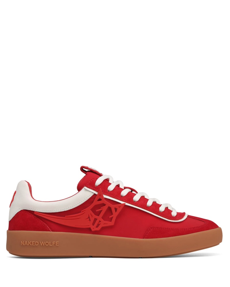 Naked Wolfe Palm Nylon Sneakers Heren Rood | NSQ9738ZW