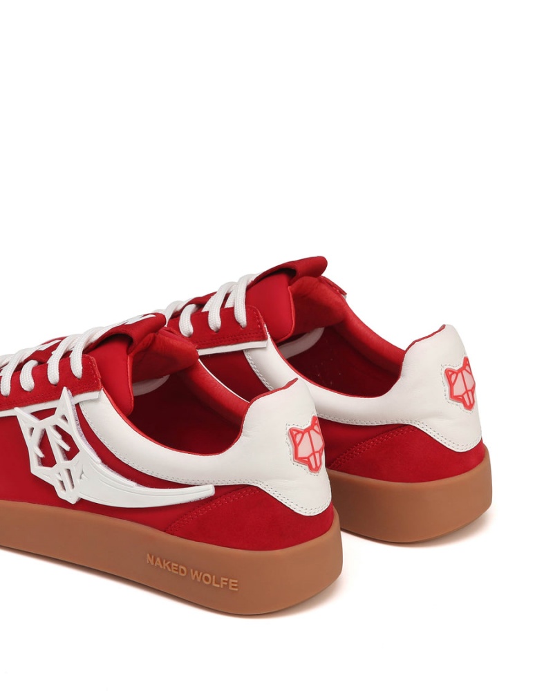 Naked Wolfe Palm Nylon Sneakers Heren Rood | NSQ9738ZW