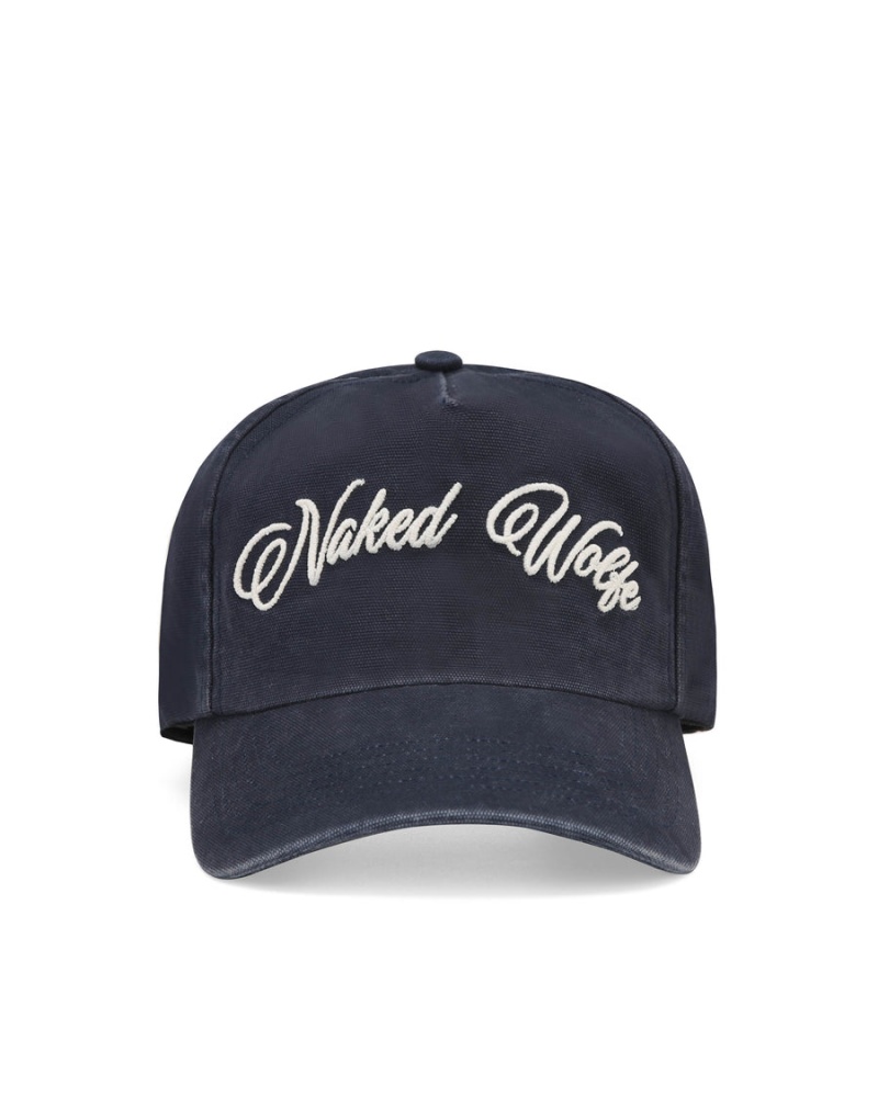 Naked Wolfe Signature Unconstructed Washed Caps Dames Donkerblauw | JZU9478FQ