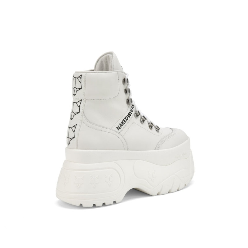 Naked Wolfe Spike Leren Sneakers Dames Wit | AQE1481HO