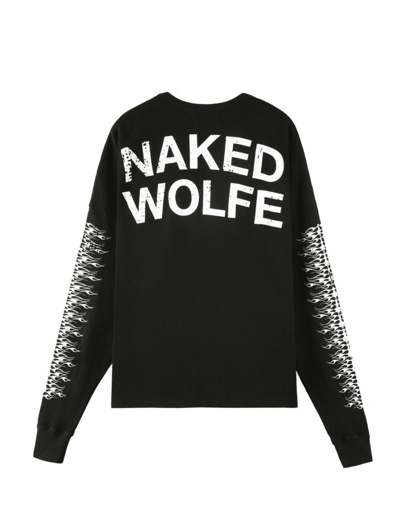 Naked Wolfe Thermal Sweatshirts Heren Zwart | XRK1376UC