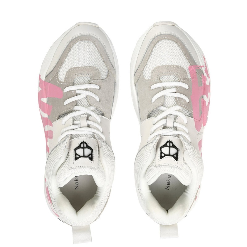 Naked Wolfe Track Logo Sneakers Dames Wit Roze | TXD1839ZE