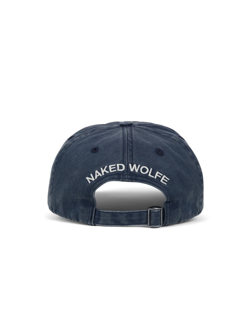 Naked Wolfe Washed Baseball Caps Heren Blauw | NIV5828OG