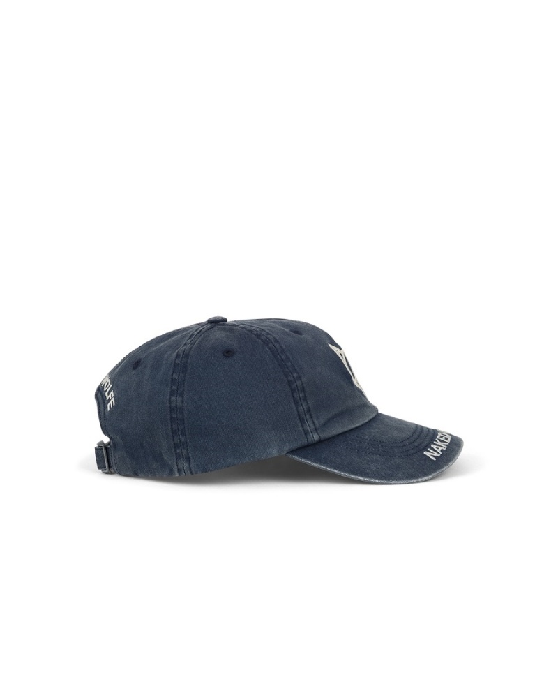 Naked Wolfe Washed Baseball Caps Heren Blauw | NIV5828OG