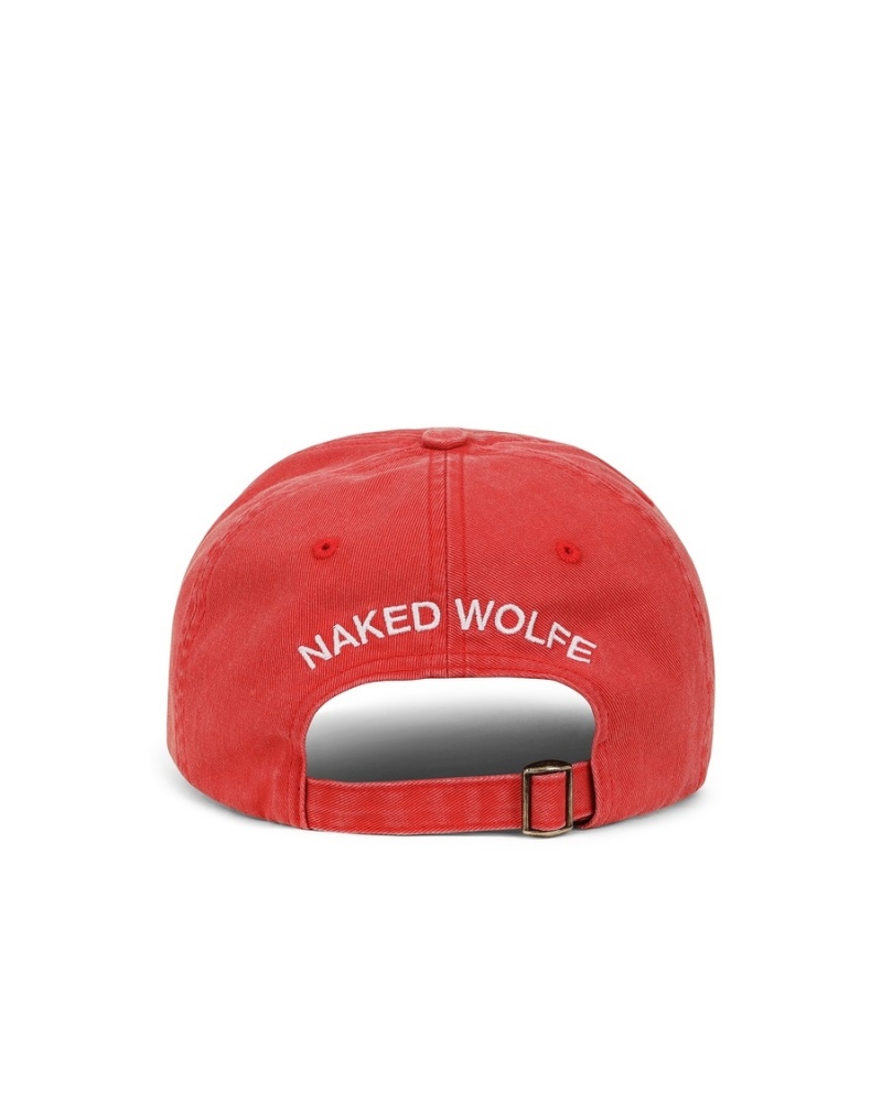 Naked Wolfe Washed Baseball Caps Heren Rood Wit | DCT3740IU